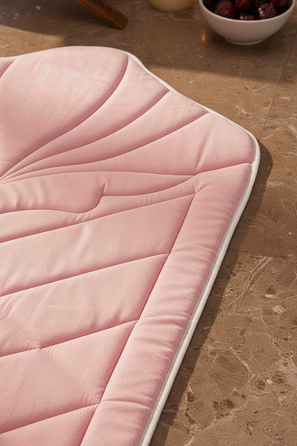 Pink Quilted Padded Luxury Prayer Mat 65 × 115 cm