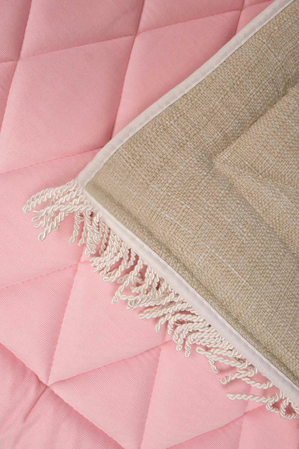 Pink Quilted Padded Luxury Prayer Mat 65 × 115 cm