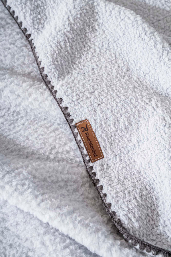 Light Gray Valencia Sherpa Double Plush Blanket