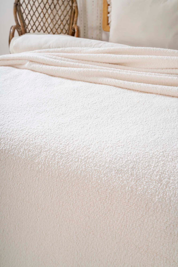 Cream Valencia Sherpa Double Plush Blanket