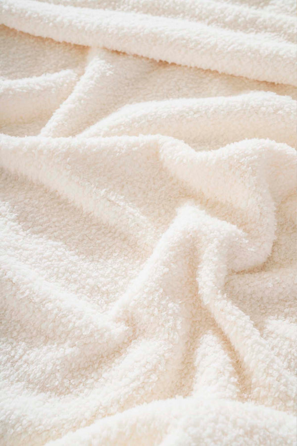 Cream Valencia Sherpa Single Plush Blanket