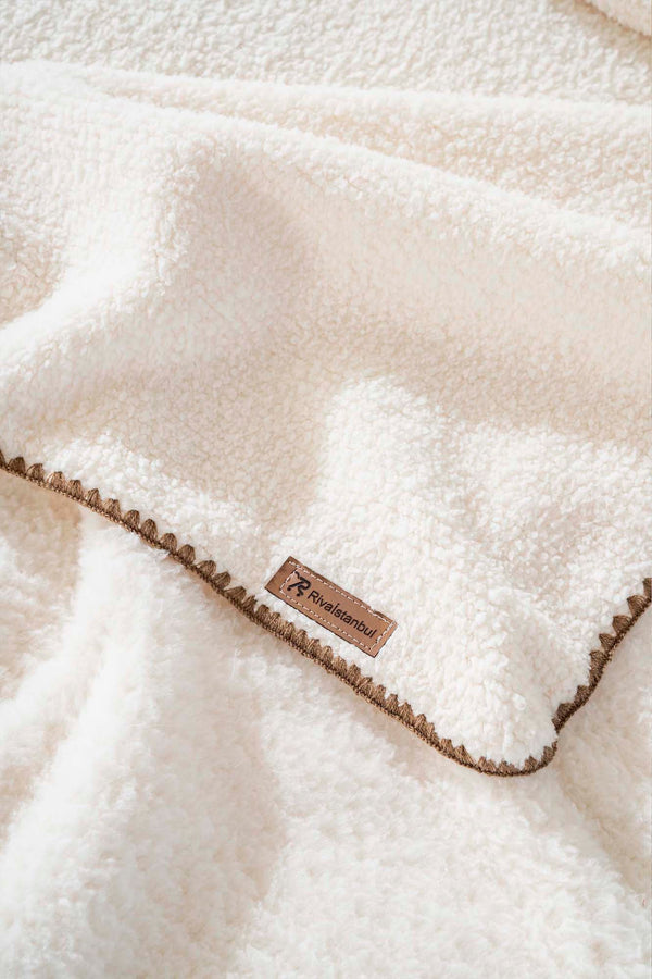Cream Valencia Sherpa Single Plush Blanket