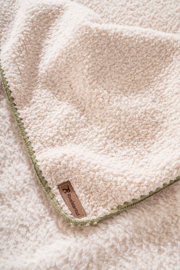 Beige Valencia Sherpa Double Plush Blanket