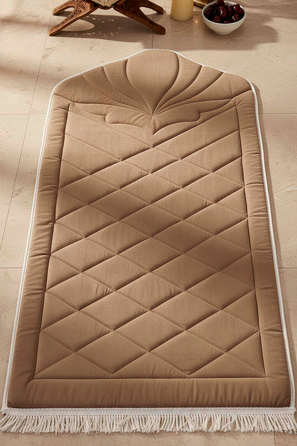 Mink Quilted Padded Luxury Prayer Mat 65 × 115 cm