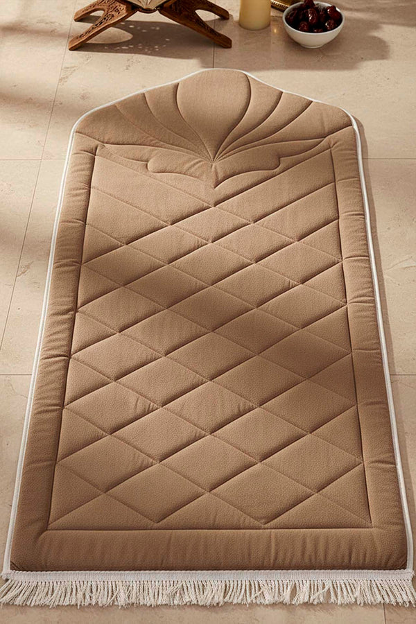 Mink Quilted Padded Luxury Prayer Mat 65 × 115 cm