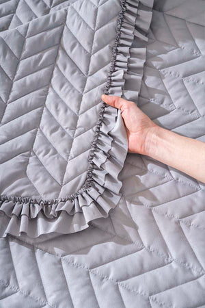 Miranda Ruffled Double Bedspread Set 3-Piece Sleep & Dowry Set