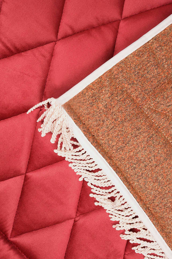 Red Quilted Padded Luxury Prayer Mat 65 × 115 cm