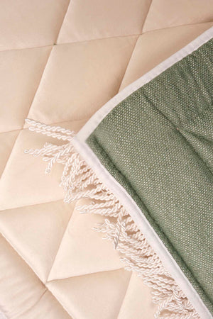 Cream Quilted Padded Luxury Prayer Mat 65 × 115 cm