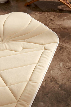 Cream Quilted Padded Luxury Prayer Mat 65 × 115 cm