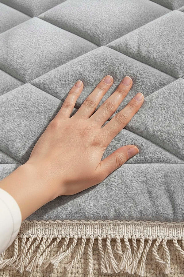 Gray Quilted Padded Luxury Prayer Mat – 65 x 115 cm