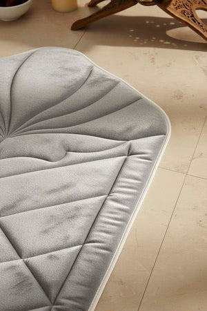 Gray Quilted Padded Luxury Prayer Mat – 65 x 115 cm