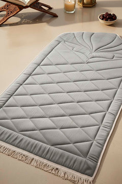 Gray Quilted Padded Luxury Prayer Mat – 65 x 115 cm