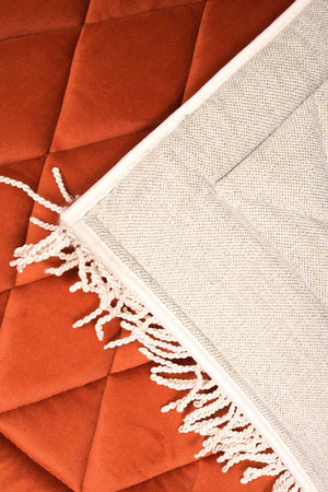 Tile Red Quilted Padded Luxury Prayer Mat 65 × 115 cm