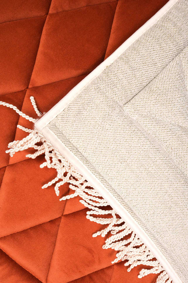 Tile Red Quilted Padded Luxury Prayer Mat 65 × 115 cm