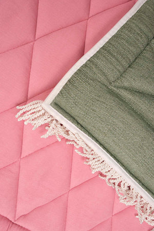 Dark Pink Quilted Padded Luxury Prayer Mat 65 × 115 cm