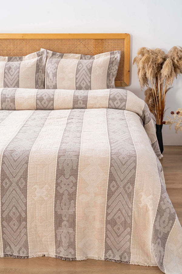 Serena Cappuccino Double Bedding Set 3 Pieces Sleep & Dowry Set