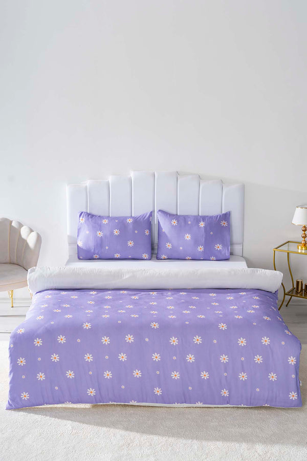 Purple Daisy Single Duvet Cover Set – Cotton