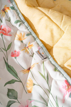 Botanical Double 7-Piece Bridal/Quilt Set – Polycotton Duvet Cover, Bedspread & Sheet Set, King/Cal-King Size
