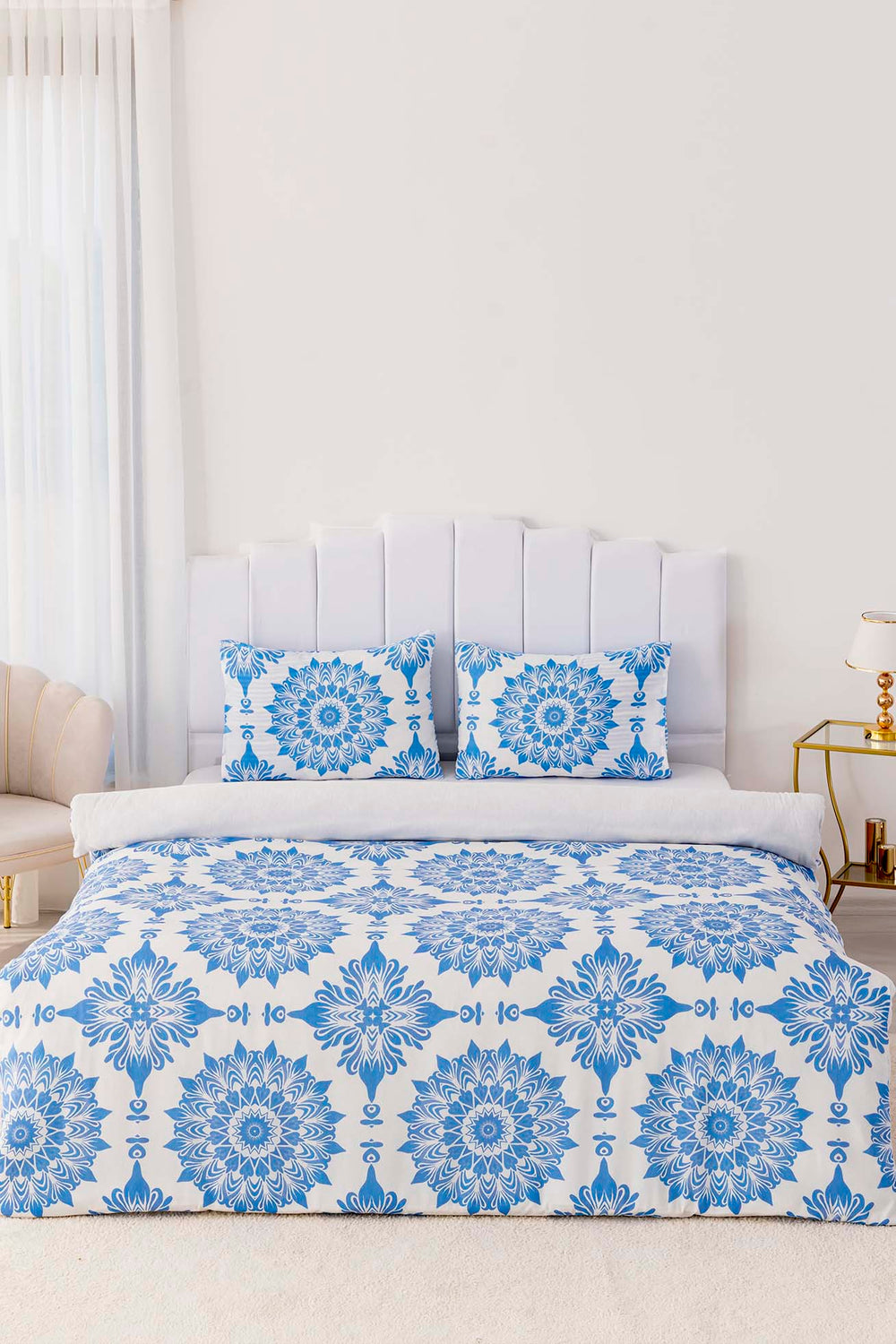 Alaçatı Blue Double Duvet Cover Set Cotton