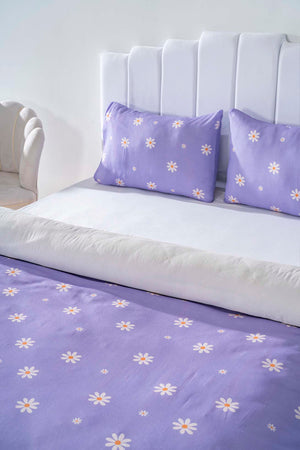 Purple Daisy Single Duvet Cover Set – Cotton