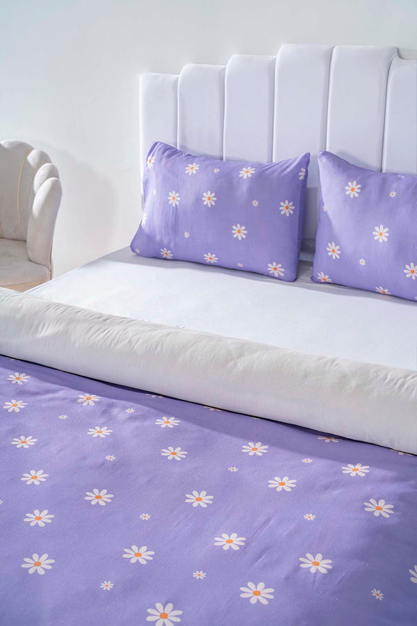 Purple Daisy Single Duvet Cover Set – Cotton