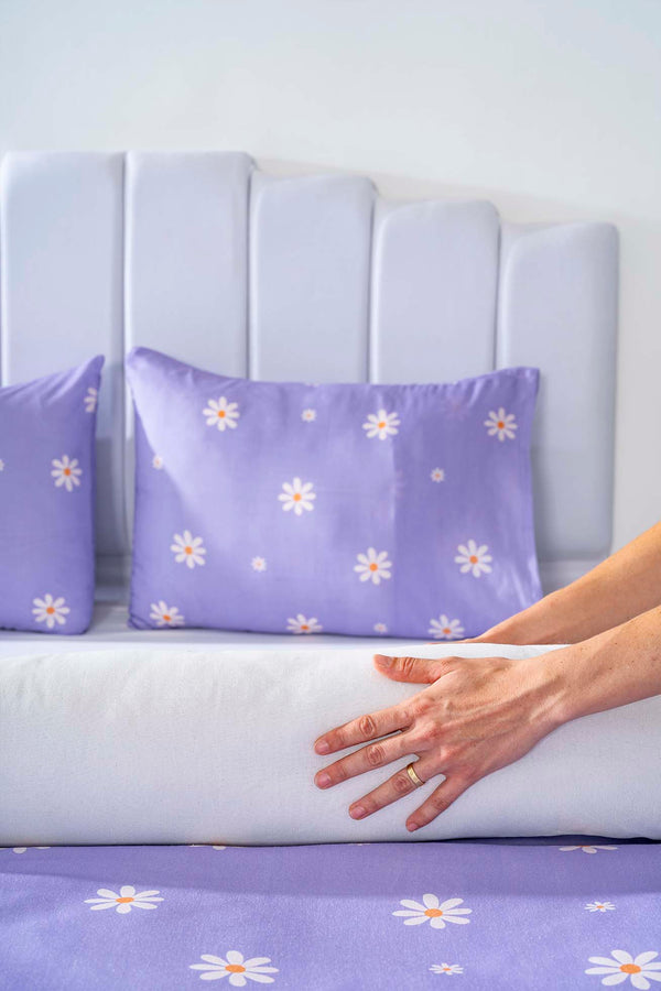Purple Daisy Single Duvet Cover Set – Cotton