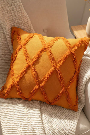 Orange Geometric Punch Decorative Cushion Cover