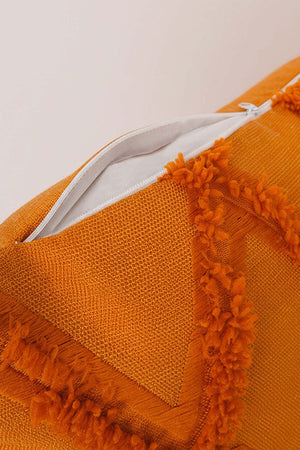 Orange Geometric Punch Decorative Cushion Cover