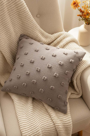 Stone-Colored Polka Dot Punch Decorative Cushion Cover