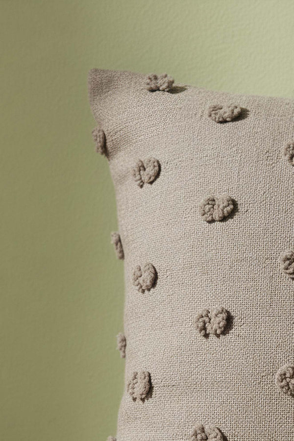 Stone-Colored Polka Dot Punch Decorative Cushion Cover