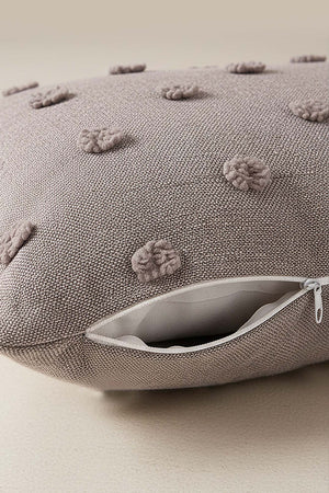 Stone-Colored Polka Dot Punch Decorative Cushion Cover