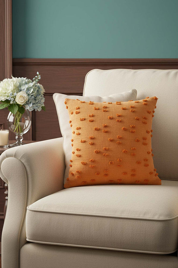 Orange Polka Dot Punch Decorative Cushion Cover