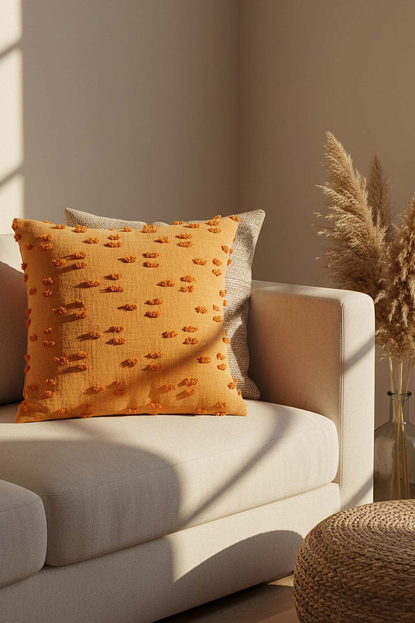 Orange Polka Dot Punch Decorative Cushion Cover