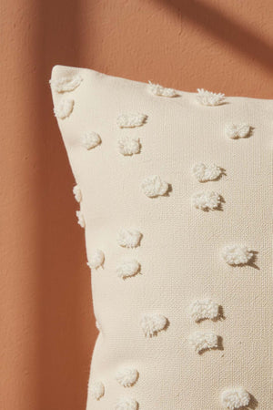 Cream Polka Dot Punch Decorative Cushion Cover