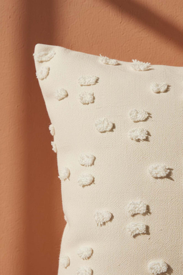 Cream Polka Dot Punch Decorative Cushion Cover