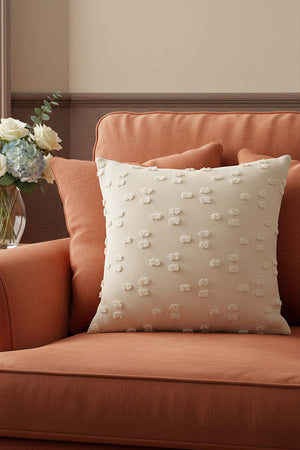 Cream Polka Dot Punch Decorative Cushion Cover