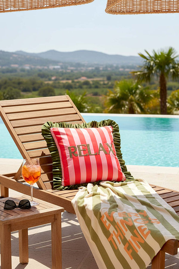 Relax Embroidered Decorative Cushion Cover