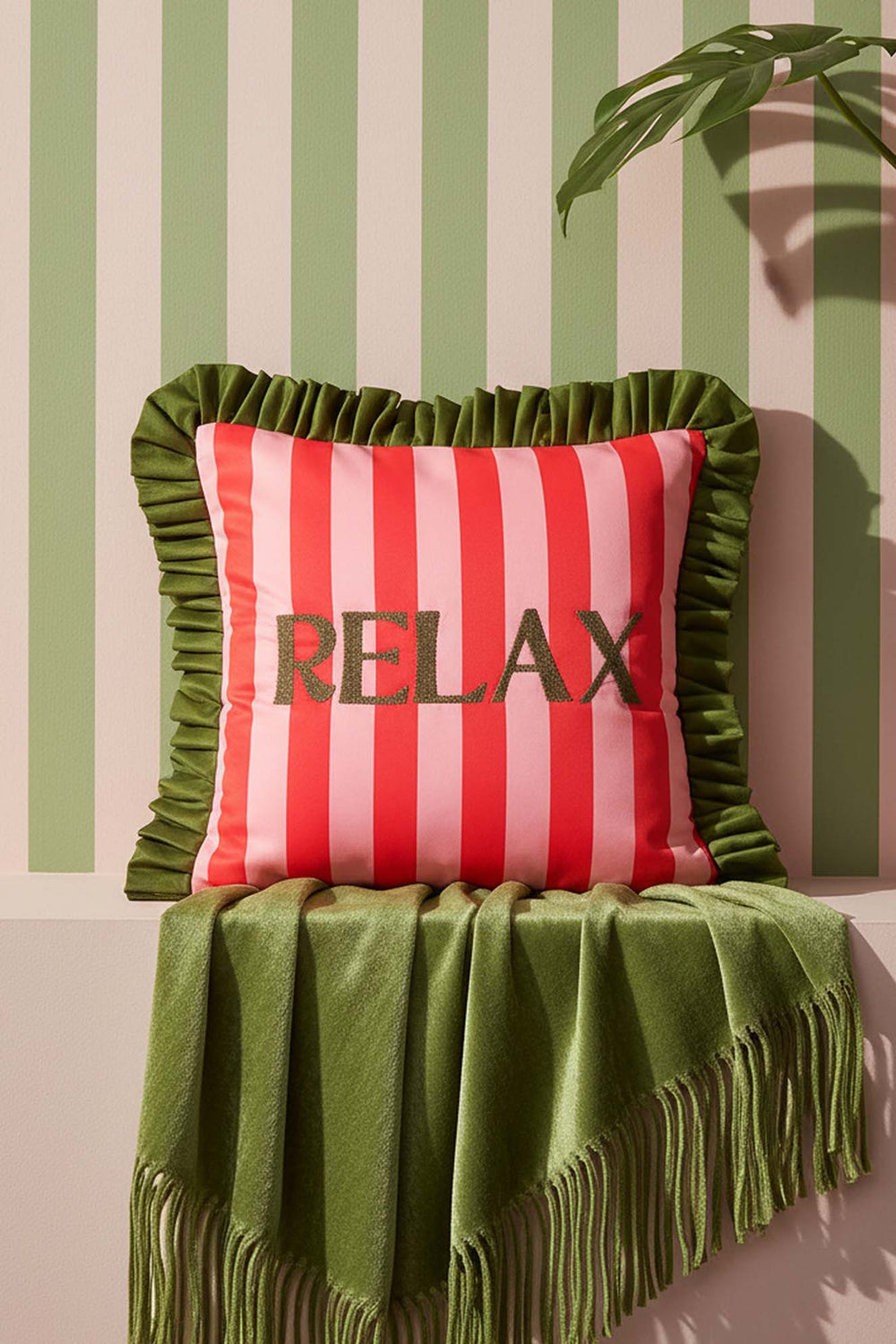 Relax Embroidered Decorative Cushion Cover