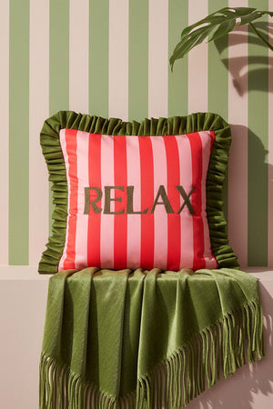 Relax Embroidered Decorative Cushion Cover