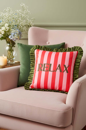 Relax Embroidered Decorative Cushion Cover