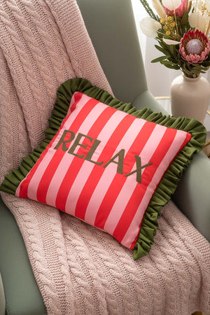 Relax Embroidered Decorative Cushion Cover