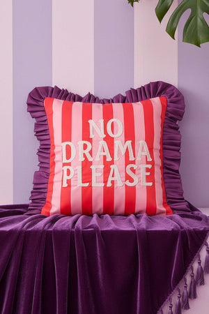 No Drama Please Embroidered Decorative Cushion Cover