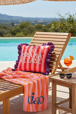 No Drama Please Embroidered Decorative Cushion Cover