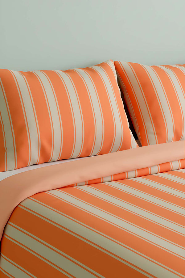 Elora Orange Single Cotton Duvet Cover Set