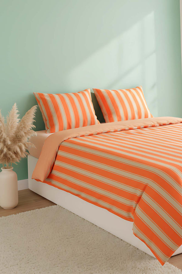 Elora Orange Single Cotton Duvet Cover Set