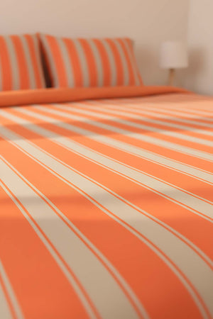 Elora Orange Single Cotton Duvet Cover Set