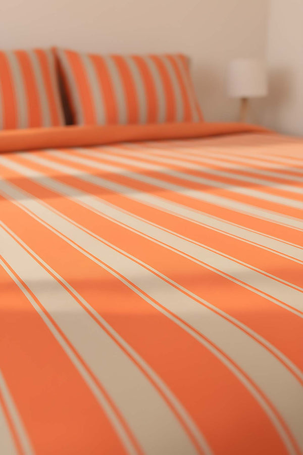 Elora Orange Single Cotton Duvet Cover Set