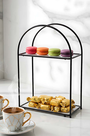 Black 2-Tier Multi-Purpose Organizer Presentation Stand