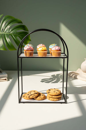 Black 2-Tier Multi-Purpose Organizer Presentation Stand