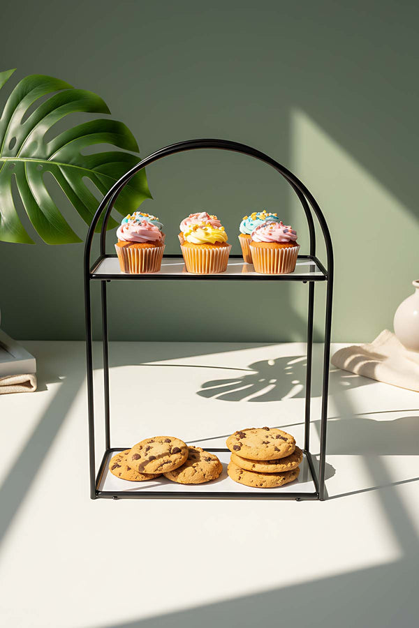 Black 2-Tier Multi-Purpose Organizer Presentation Stand